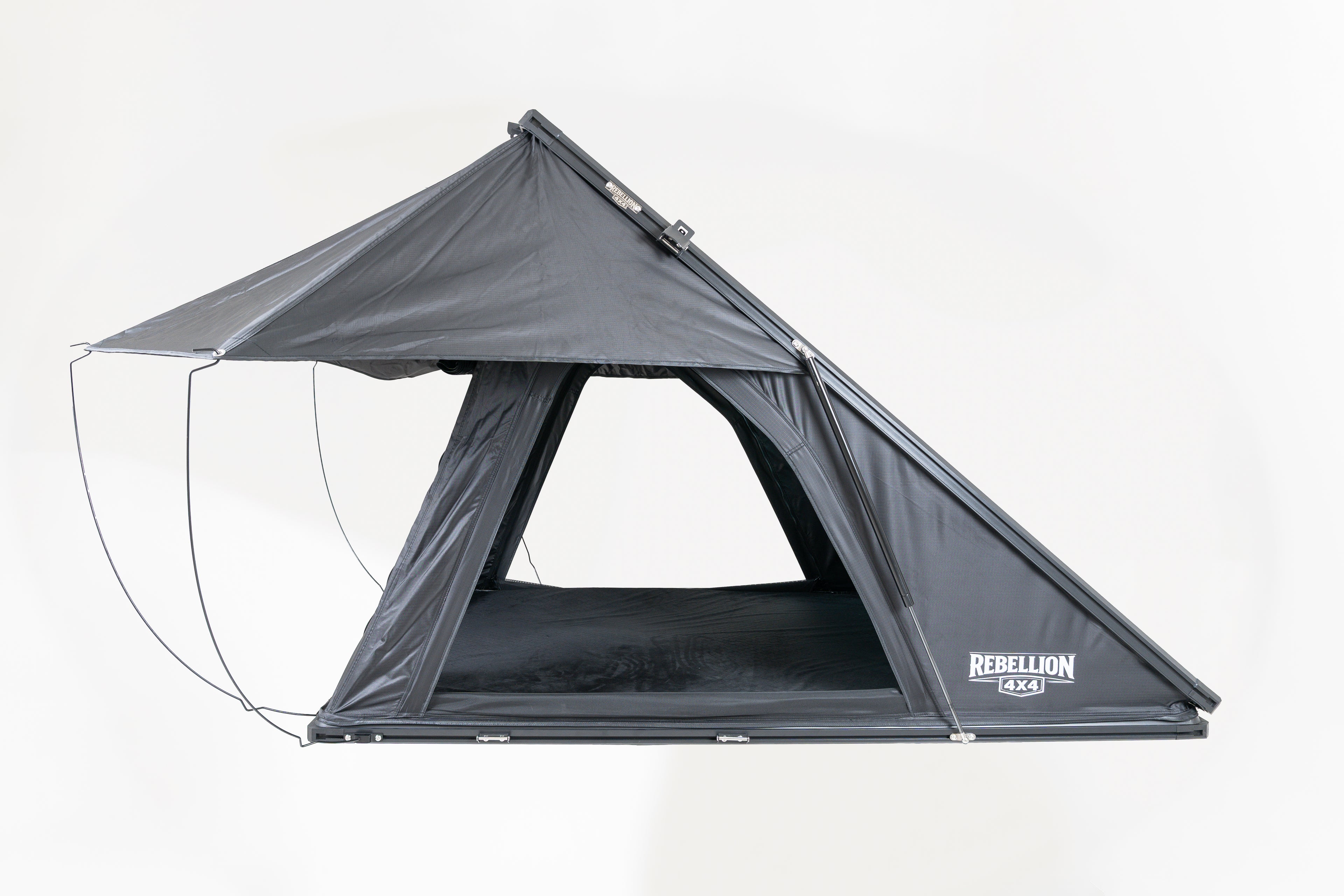 Gray tent with 'Rebellion 4x4' branding on a white background